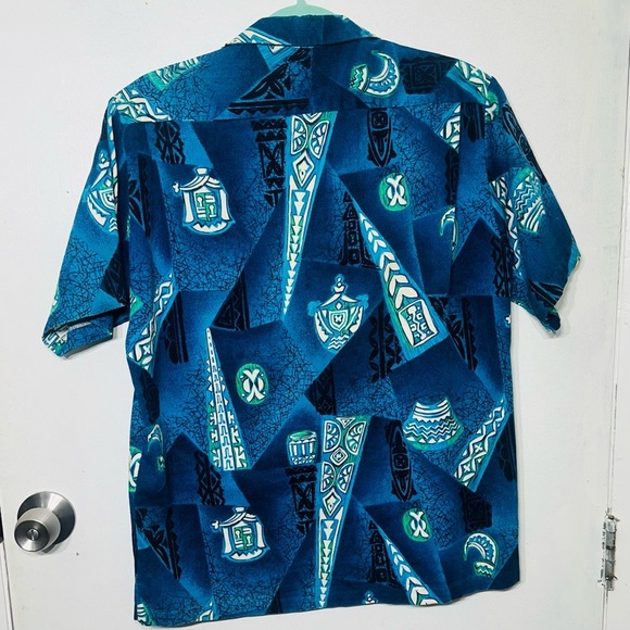 VTG 1960s Mr Kailua Blue Hawaiian Shirt Made In Hawaii Tiki Island Vibes Aloha - Picture 2 of 4